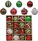 Christmas Ornaments Set, 16Ct Red Green White Shatterproof Christmas Tree Decorations Ball Ornaments Bulk, 3.15 Inch Hanging Ornaments for Xmas Trees Holiday Party Decor